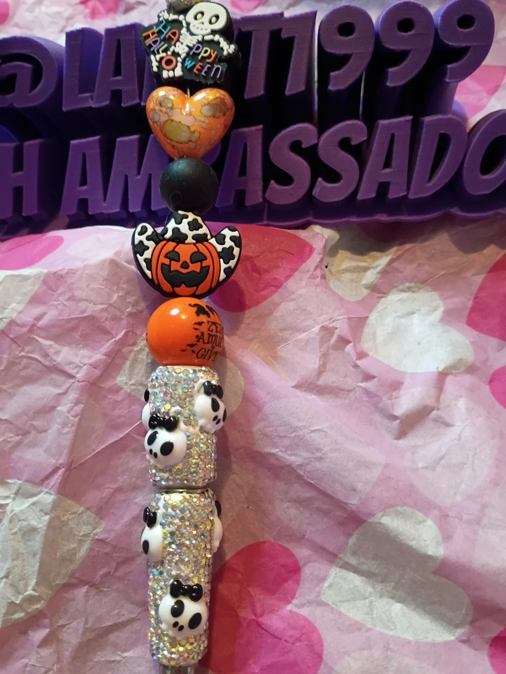 Halloween Pumpkin Bead Charm Accessory - Orange & Black